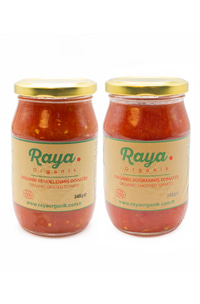 Organik Rendelenmiş Domates 345g ve Organik Doğranmış Domates 345g Set