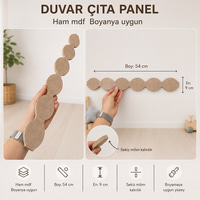 cita-03Mdf 54 x 9 cm Elips Efekti duvar çıta paneli Ham MDF