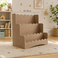 Kitap-01Mdf 60 x 60 cm Kitaplık Rafı Ham MDF