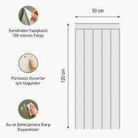 Panel-AçıkGriAçık Gri Panel Desenli Kendinden Yapışkanlı Folyo (50x120 cm)