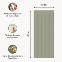Panel-YeşilYeşil Panel Desenli Kendinden Yapışkanlı Folyo (50x120 cm)