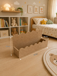 RAF-K1Mdf 45 x 20 cm Kitaplık Rafı Ham MDF