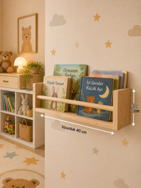 RAF-K2Ahşap 40 x 11 cm Kitaplık Rafı