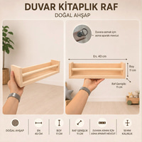 RAF-K2Ahşap 40 x 11 cm Kitaplık Rafı