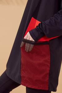 4'lü Desenli Tam Kapalı Tesettür Mayo Siyah