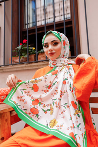 AFRODIT DESENLI SAL YESIL-BEYAZ