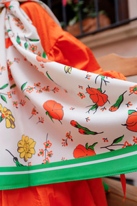 AFRODIT DESENLI SAL YESIL-BEYAZ