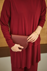 Alt Piliseli Bisiklet Yaka Takım Bordo