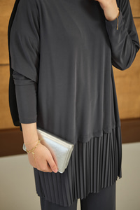 Alt Piliseli Bisiklet Yaka Takım Gri