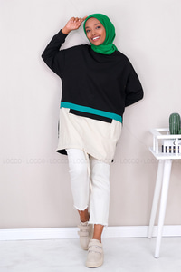 Uygun Fiyatlı ALTI PARCALI BUZGULU TUNIK  SIYAH | Loccomoda.com 