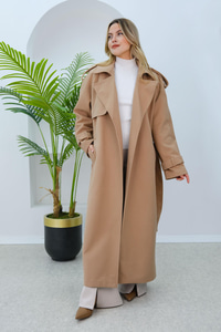 Apolet Detay Bel Bağlamalı Kaban Vizon