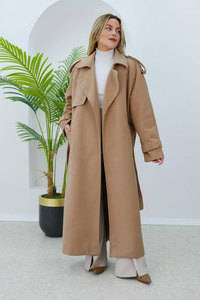 Apolet Detay Bel Bağlamalı Kaban Vizon