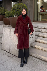 Apoletli Uzun Kaban Bordo