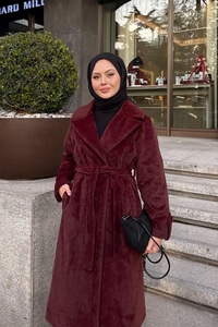 Apoletli Uzun Kaban Bordo