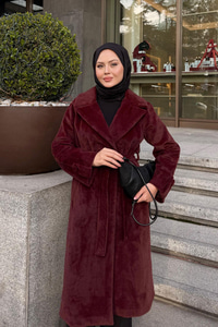 Apoletli Uzun Kaban Bordo