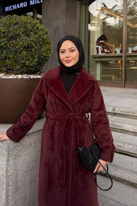 Apoletli Uzun Kaban Bordo