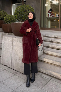 Apoletli Uzun Kaban Bordo