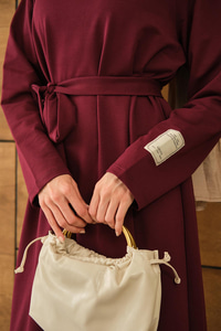 Arma Detay Elbise Bordo