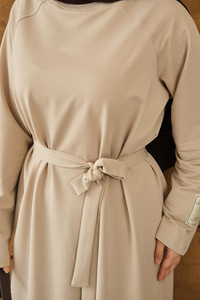 Arma Detay Elbise Krem