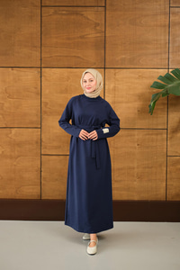 Arma Detay Elbise Lacivert