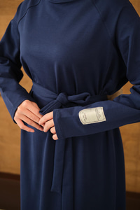 Arma Detay Elbise Lacivert