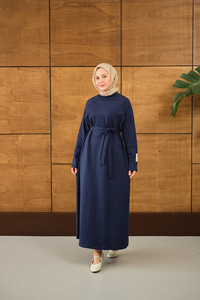Arma Detay Elbise Lacivert