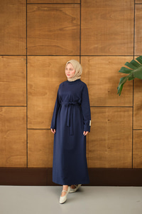 Arma Detay Elbise Lacivert