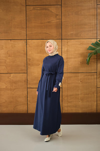 Arma Detay Elbise Lacivert