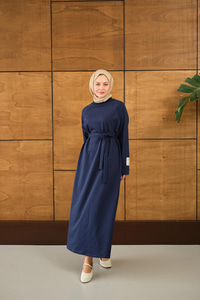 Arma Detay Elbise Lacivert