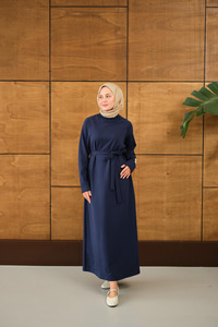 Arma Detay Elbise Lacivert