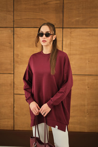 Arma Detay Oversize Tunik Bordo