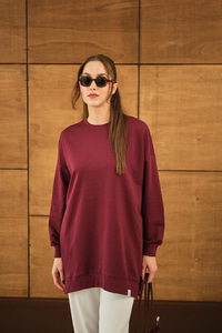 Arma Detay Oversize Tunik Bordo