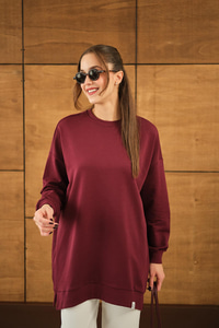 Arma Detay Oversize Tunik Bordo