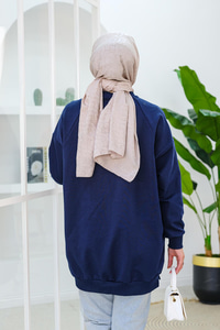 Arma Detay Oversize Tunik Lacivert