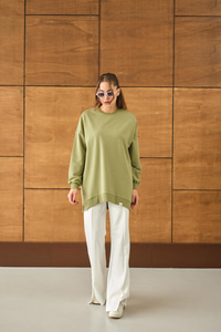 Arma Detay Oversize Tunik Yeşil