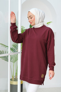 Arma Detay Salaş Tunik Bordo