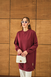 Arma Detay Salaş Tunik Bordo