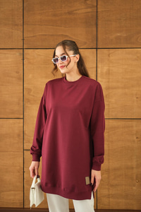 Arma Detay Salaş Tunik Bordo