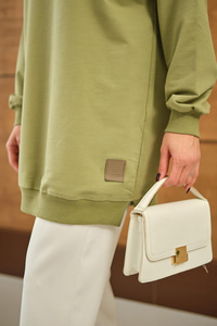 Arma Detay Salaş Tunik Fıstık Yeşil