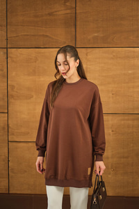 Arma Detay Salaş Tunik Kahverengi