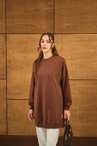 Arma Detay Salaş Tunik Kahverengi