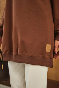 Arma Detay Salaş Tunik Kahverengi