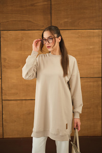 Arma Detay Salaş Tunik  Krem