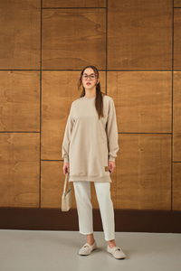 Arma Detay Salaş Tunik  Krem