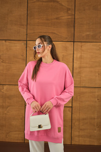 Arma Detay Salaş Tunik Pembe