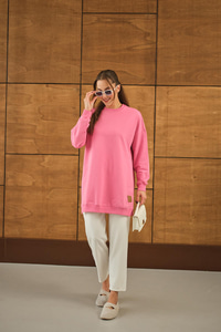 Arma Detay Salaş Tunik Pembe