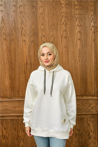 Arma Detay Sweat Beyaz