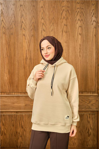 Arma Detay Sweat Krem