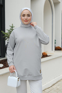 Arma Detay Tunik Gri