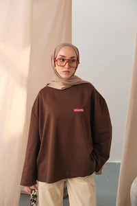 Arma Detay Tunik Kahverengi